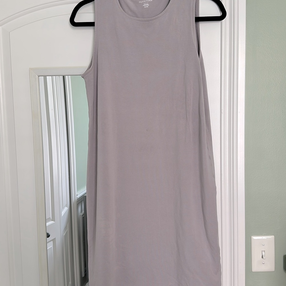 Eileen Fisher Soft mist violet Top Organic Pima Cotton Stretch Jersey Tank Dress